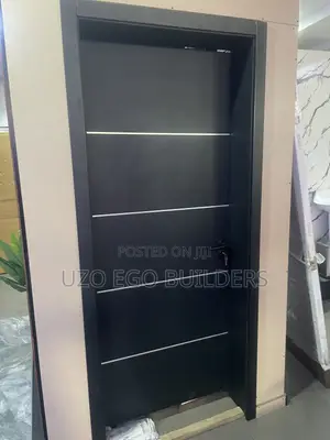 HDF Wooden Security Door - Black