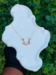 Stainless Steel Flora Butterfly Necklace with Purple Crystal - 1