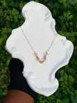 Stainless Steel Flora Butterfly Necklace with Purple Crystal - 2