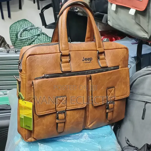 Premium Jeep Buluo Leather Briefcase / Laptop Bag - 1