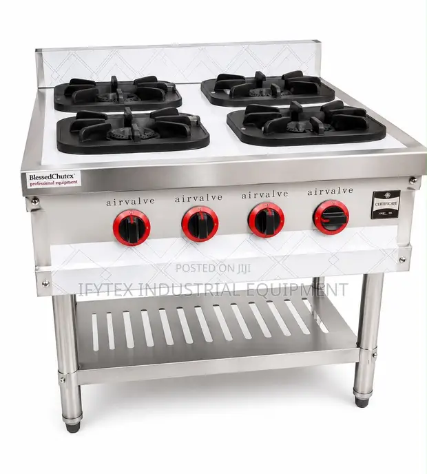 4 Burner Commercial Gas Cooking Stove - 1