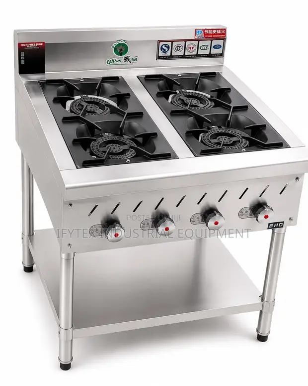 Heavy Duty 4 Burner Commercial Gas Stove - 1