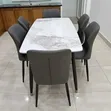 Modern 6-Seater Dining Set - Grey Marble Finish - 2