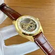 Automatic Luxury Rolex See-Through Face Leather Watch - 2