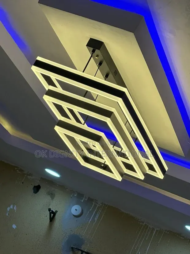 Modern Rectangular LED Pendant Chandelier - Luxury Ceiling Light - 1
