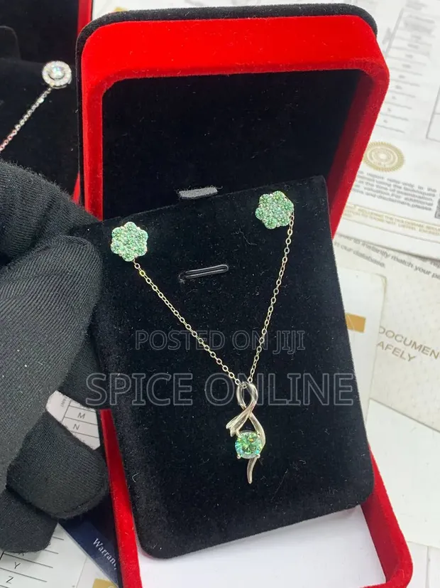 VVS Moissanite Diamond Necklace & Earring Set - 1