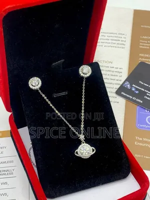 VVS Moissanite Diamond Necklace & Earring Set