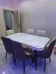 Modern Luxury 6-Seater Dining Set - White Marble-Effect Top - 2