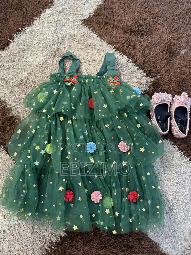 Bloome Baby Girl Dress - Green with Hearts (3-5Y) - 1