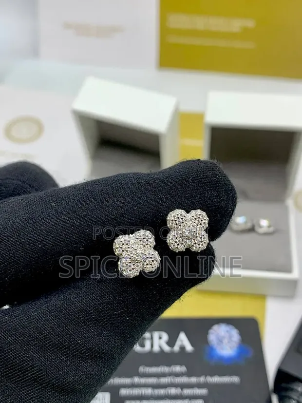 VVS Moissanite Unisex VCA Earring Design - 1