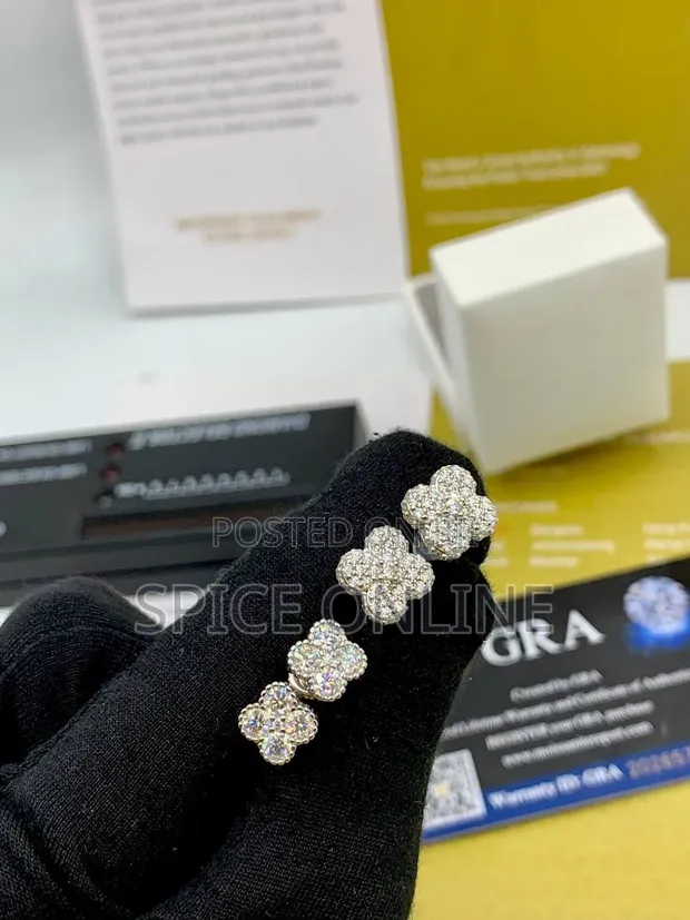 VVS Moissanite Unisex VCA Earrings - 1
