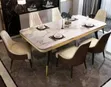 6-Seater Luxury Dining Set with White Marble Top - 2