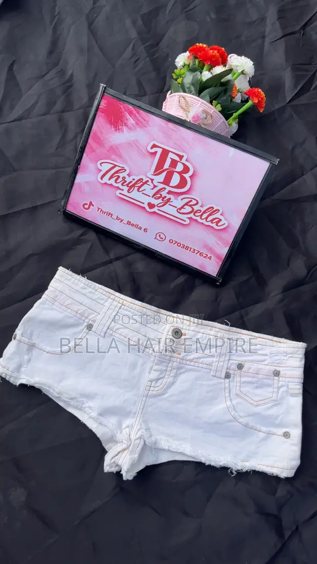 Women's Bum Shorts - White, Size M - 1