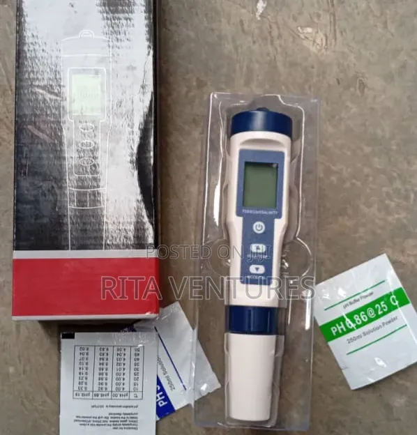 5-in-1 Digital Water Quality Tester pH Temperature - 1