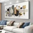 Luxury Abstract Geometric Wall Art - Metallic Gold Spheres - 1