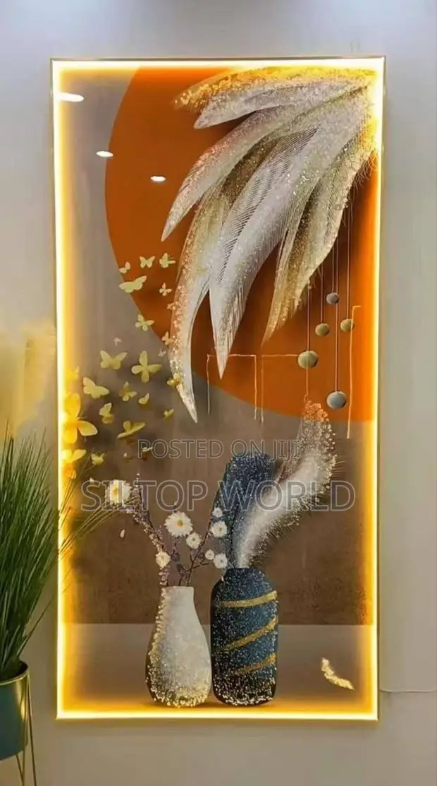 Crystal Stones Acrylic Wall Frame with LED Light - 1