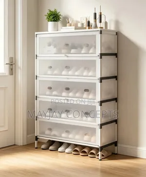 Babban 7-Tier Dust-Proof Shoe Rack Mai Karfin Karfe