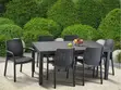 Black Resin Rattan-Style Outdoor Dining Set - 6 Seater - 2