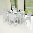 Black Resin Rattan-Style Outdoor Dining Set - 6 Seater - 3