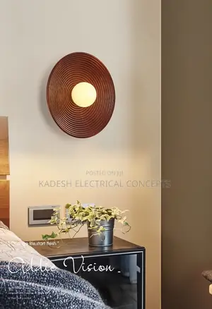 Modern Nordic Round Wood Wall Lamps