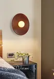 Modern Nordic Round Wood Wall Lamps - 1