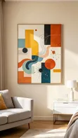 Zane na Geometric Abstract na Tsohuwar Zana a Kan Zana - 1