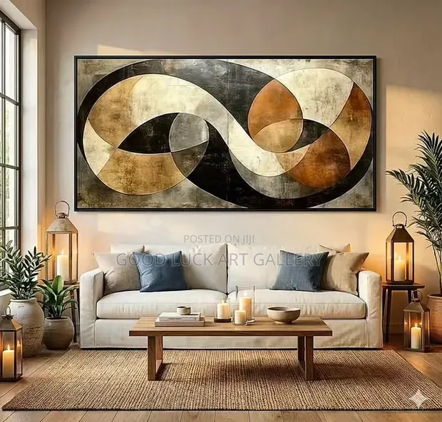 Abstract Spring Wall Art - Modern Geometric Canvas - 1