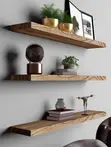 Wall Mounted Floating Shelf, Set of 4, Light Walnut, 36 Inch - 1
