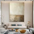 Tall Canvas Wall Art - Beige & Gold Abstract - 2