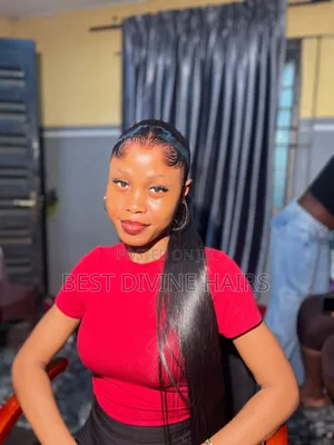 Human Hair Swiss Lace Frontal with Quality Hair Blend Ponytail