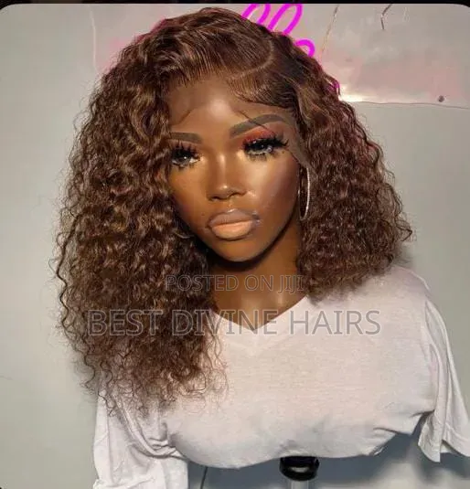 12" Full Frontal Jerry Curls Wig Gashin Mutum - 1