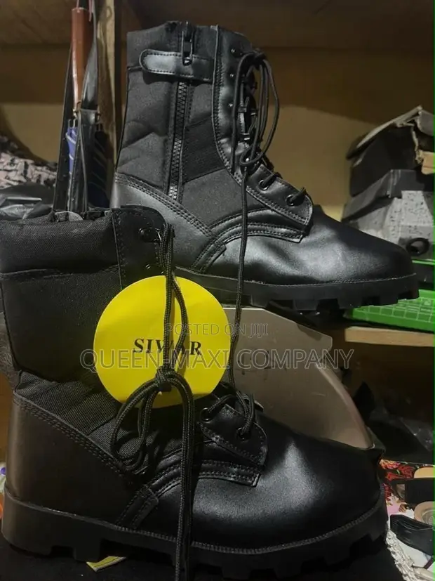 American Safety Leather Security Boots - Black XXL - 1