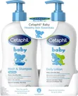 Cetaphil Baby Wash Shampoo & Lotion Set, Sensitive Skin, 13.5oz, 2ct - 2