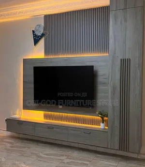 Modern TV Wall Panel Floating Console da Hasken LED