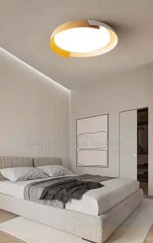 Nordic Creative Double Layer Ceiling Lamp (Iron/Wood Grain)