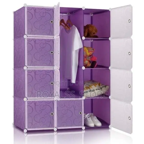 GE Modular PVC Plastic Storage Wardrobe - 12 Cubes - 1
