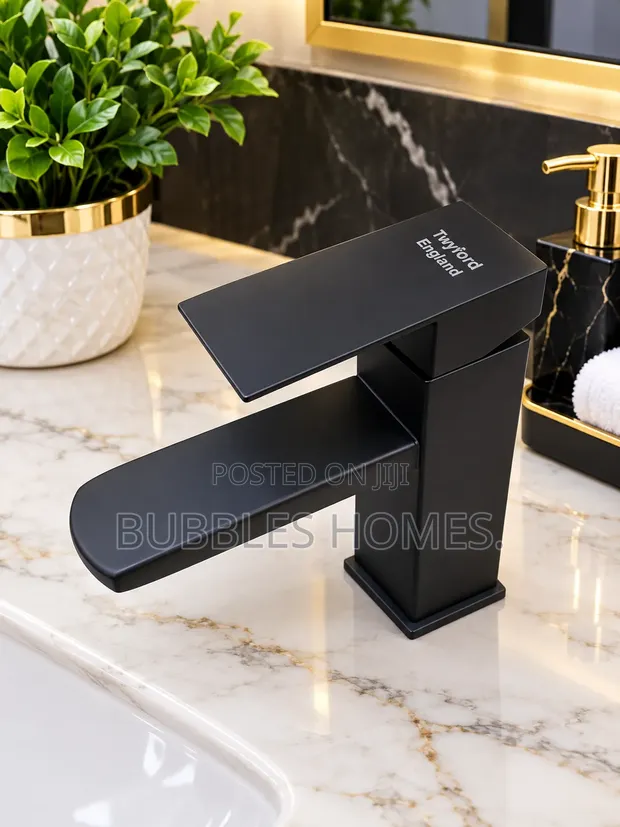 Twyford Basin Mixer Tap - Matt Black - 1