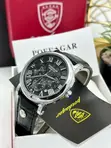 Poedagar Agogo Na Hannu Na Maza Na Chronograph Da Fatar Jikinsa - 2