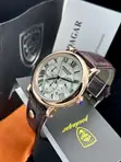 Poedagar Agogo Na Hannu Na Maza Na Chronograph Da Fatar Jikinsa - 3