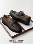 Burberry Leather Horsebit Loafers - Black - 1