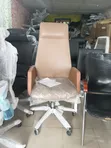 Executive High-Back Brown Leather Office Chair - 1