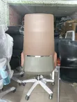 Executive High-Back Brown Leather Office Chair - 3