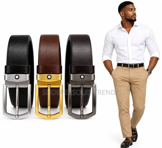 Elegant Leather Belt - 2 Colours, 3 Designs - 1