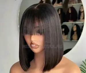 10-Inch Fringe Bob Wig - Human Hair