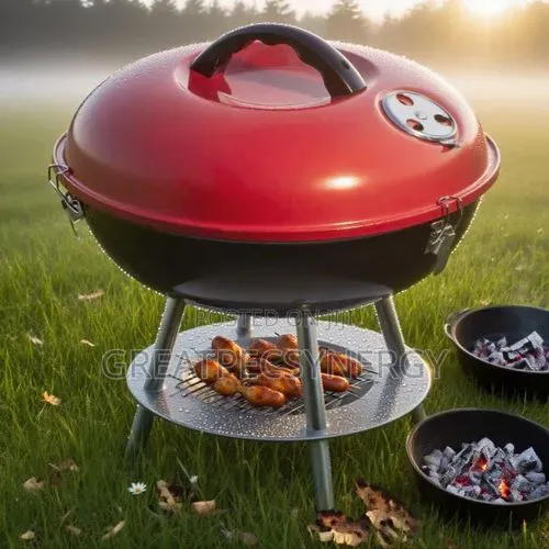Portable Charcoal Barbecue Kettle Grill - 1