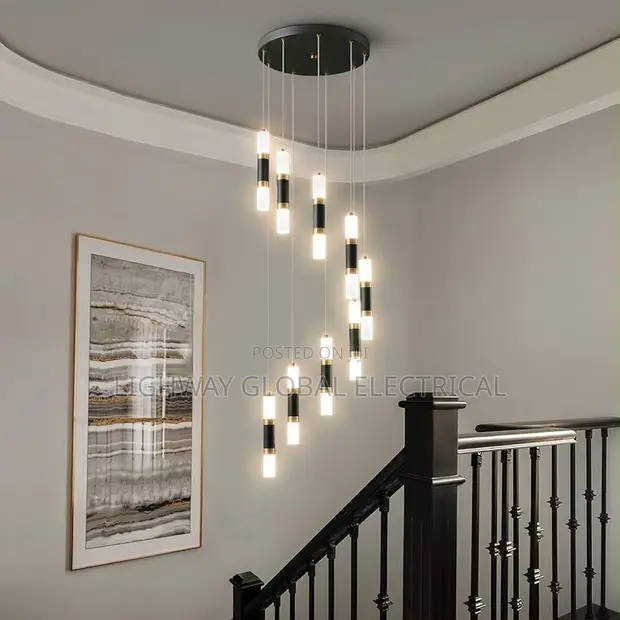 Stair Suspended Chandelier Light - 9 Drops - 1