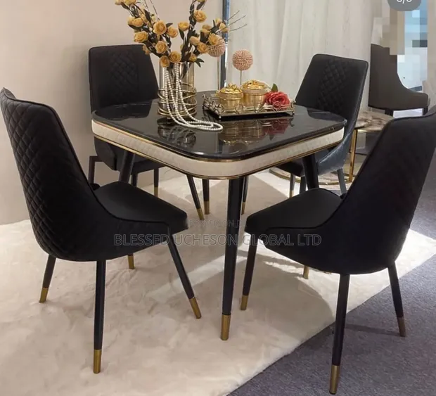 Brand New 4-Seater Marble Dining Set - 1