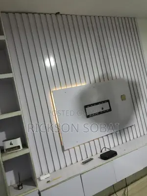 Home Interiors TV Console with Side Lights & Down Wardrobe