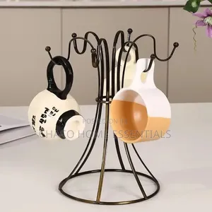 6-Hook Bakin Karfe Mug Holder Stand