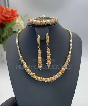 Sunbelle Stainless Steel Necklace - Gold Ball Design
